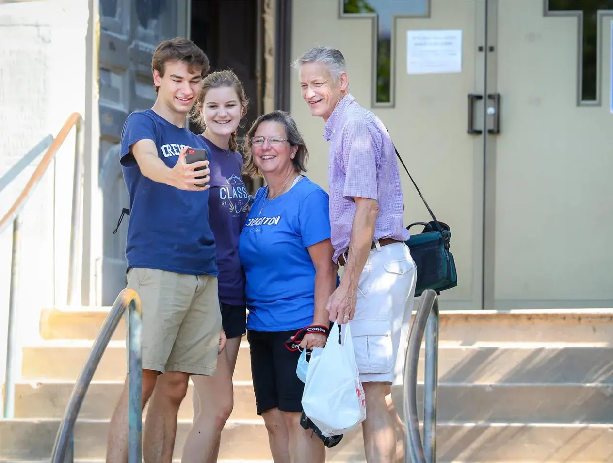 Creighton student with family at St. John's