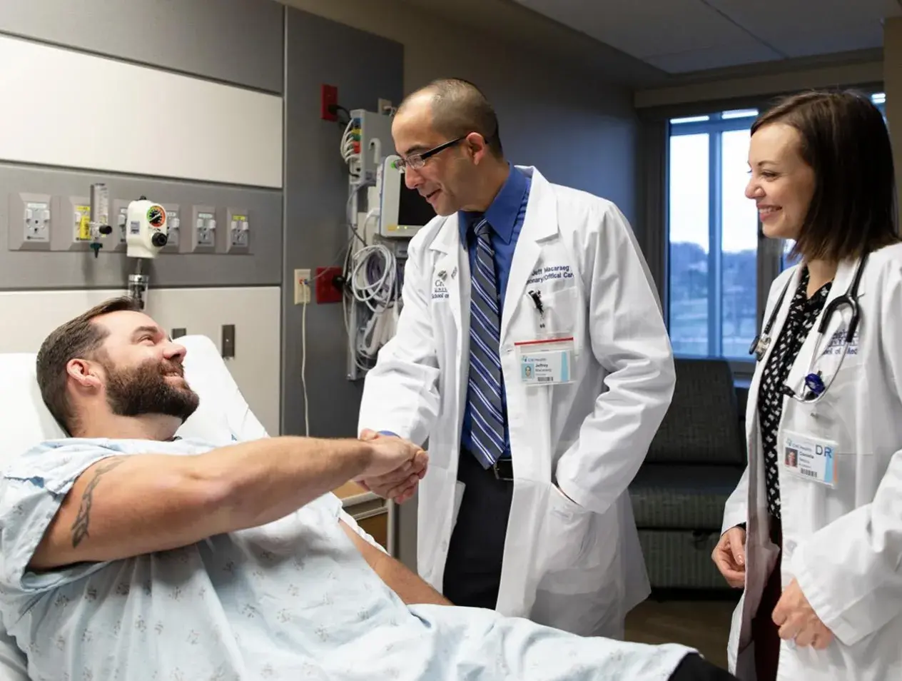 Critical Care Fellows with patient