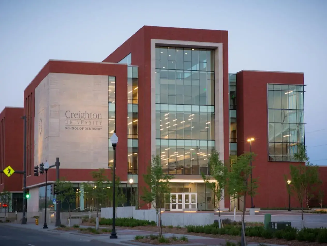 Dental College building in evening lighting