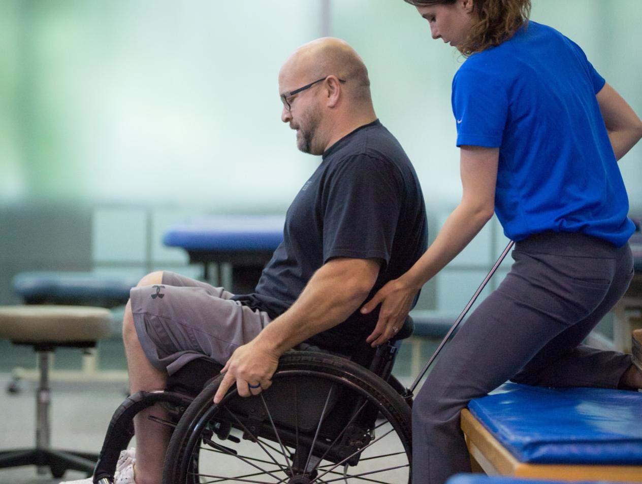 Physical therapy for wheelchair patient