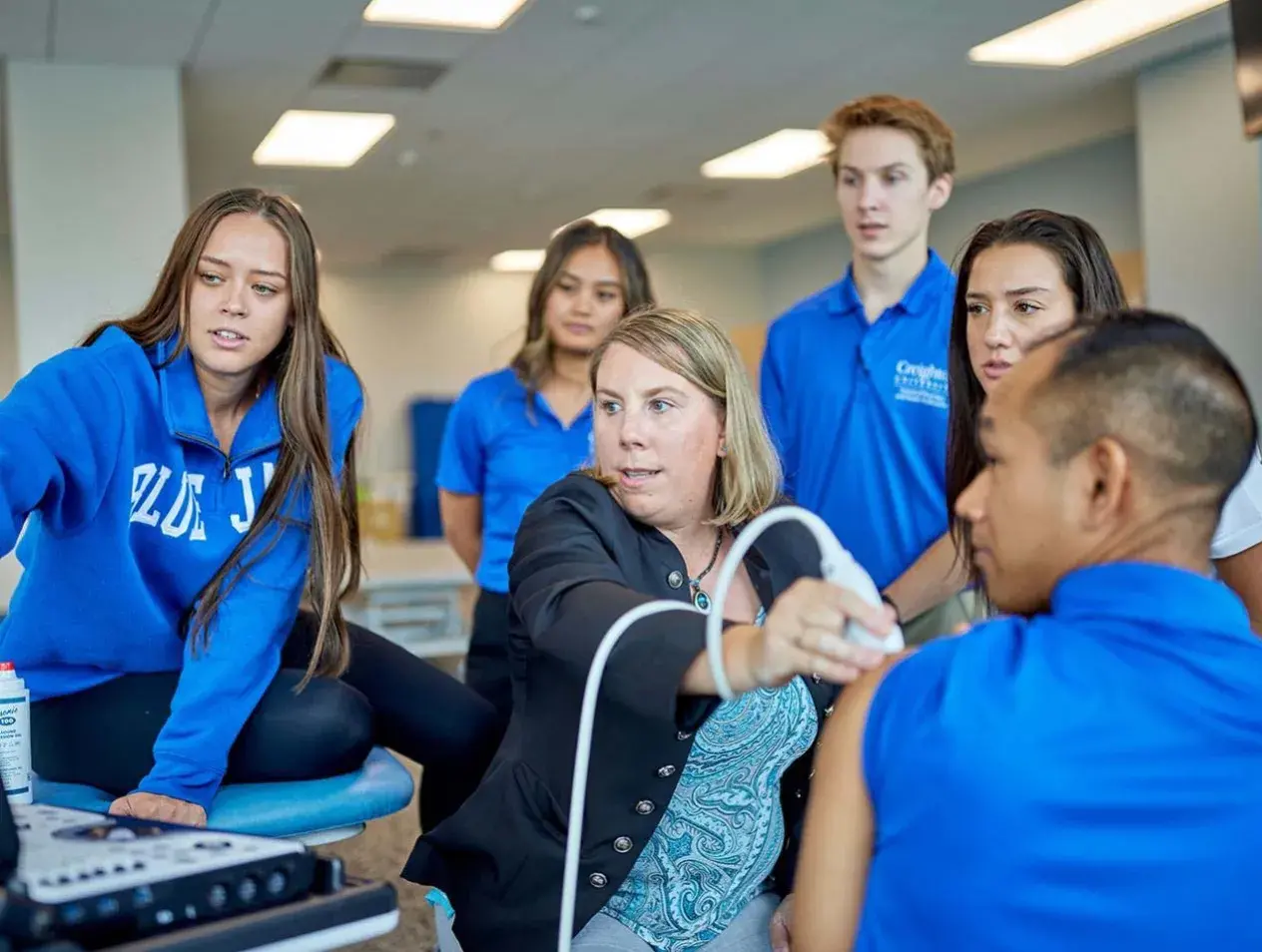 PT faculty and students using ultrasound