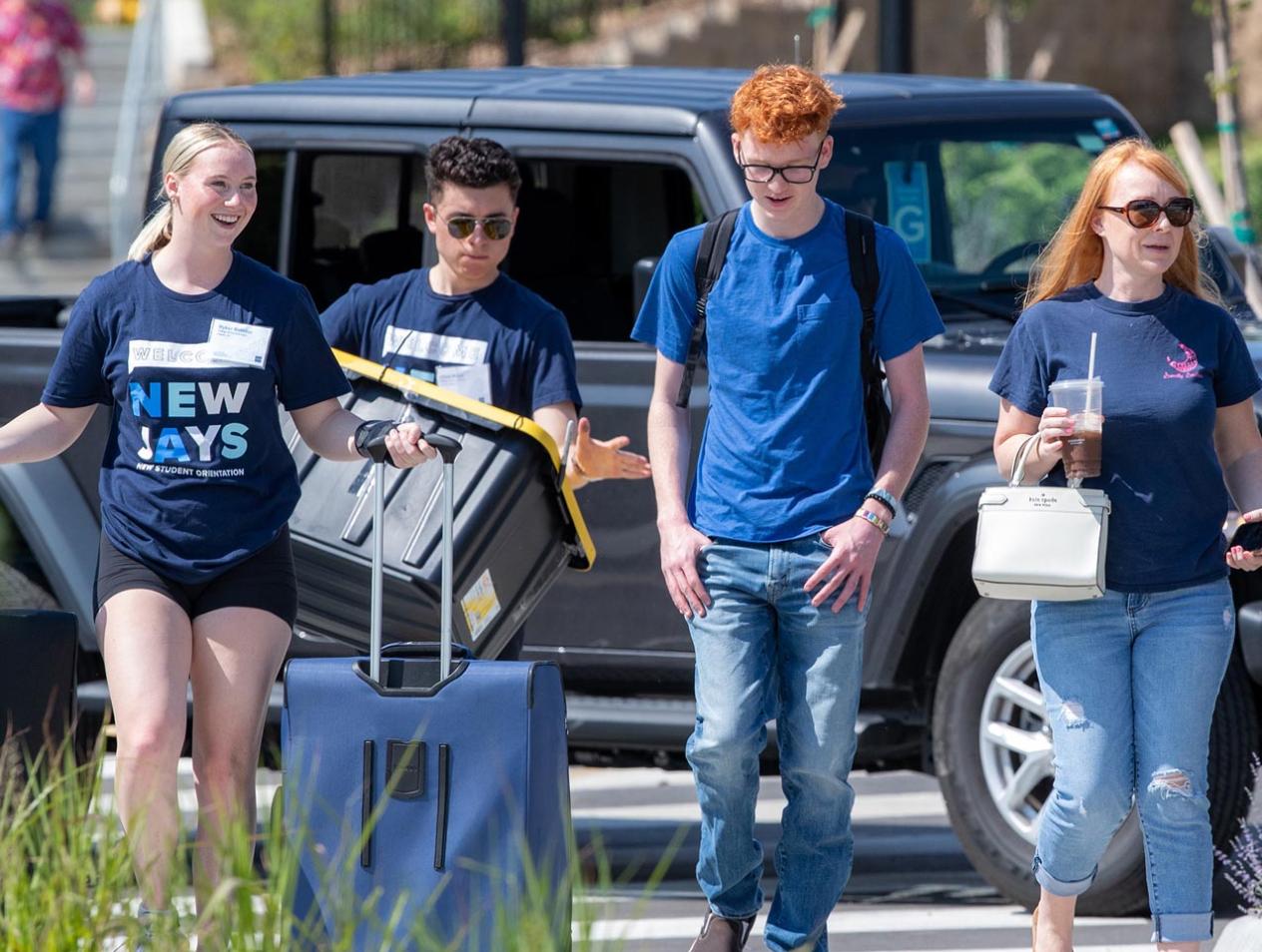Students and parents on move-in day.