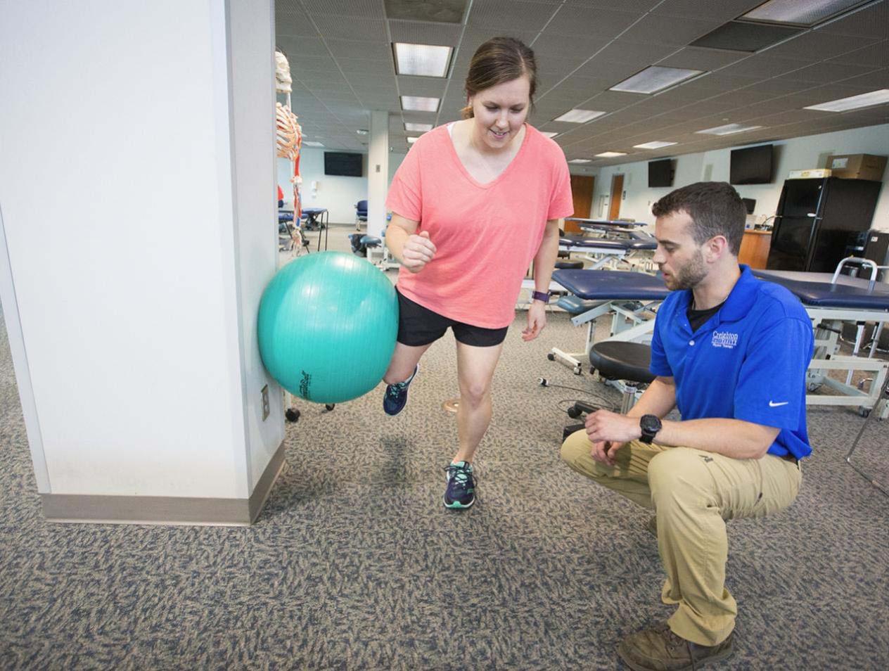 PT therapy with a ball
