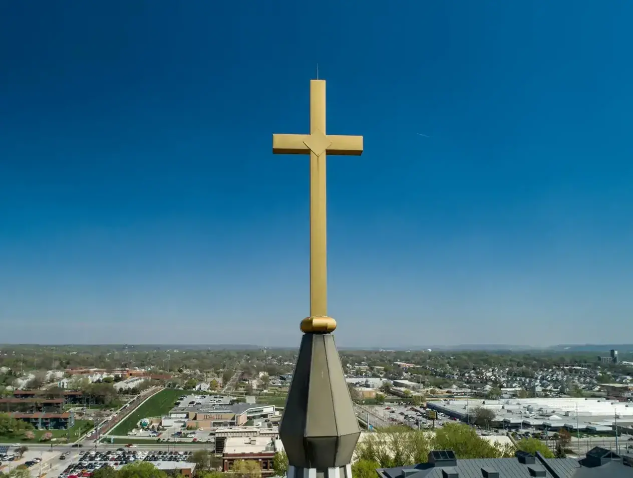 Cross on church steeple