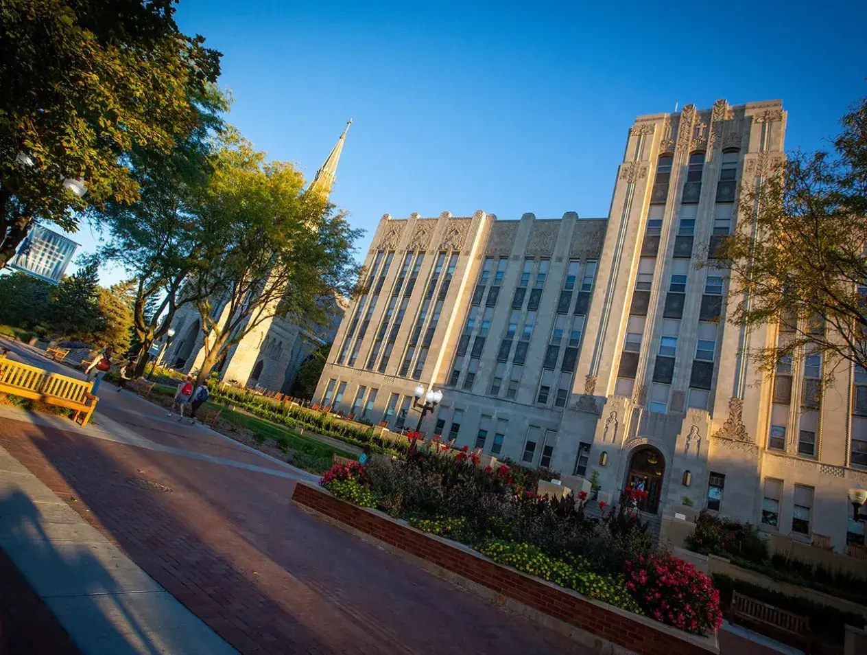 Creighton Hall on campus in morning