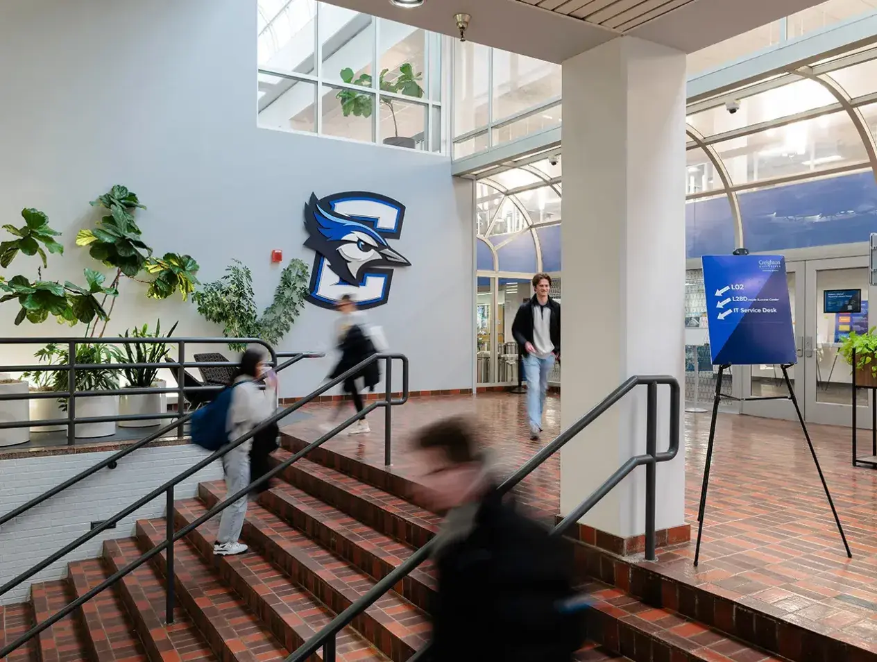 Students walking on campus