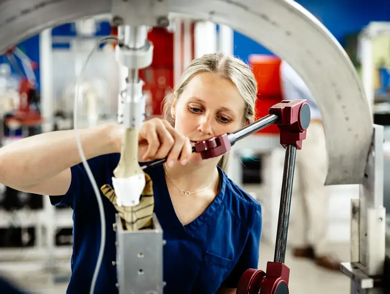 Student working in lab setting