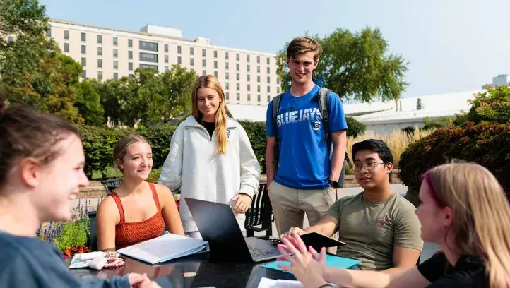 Creighton students studying