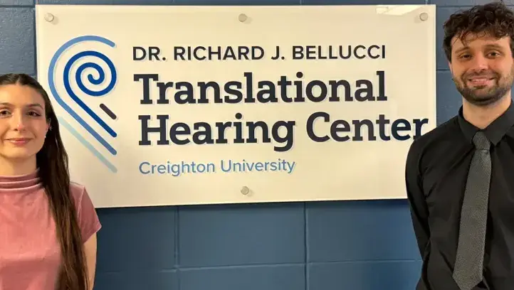 Bellucci Symposium for Translational Hearing Center banner with participants