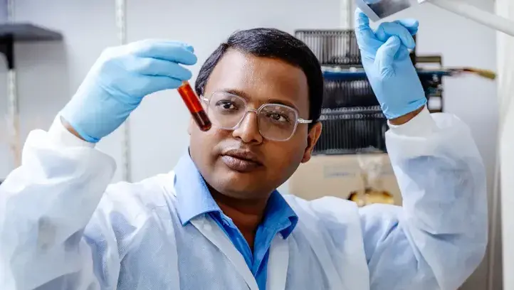 Jadhav working in lab setting