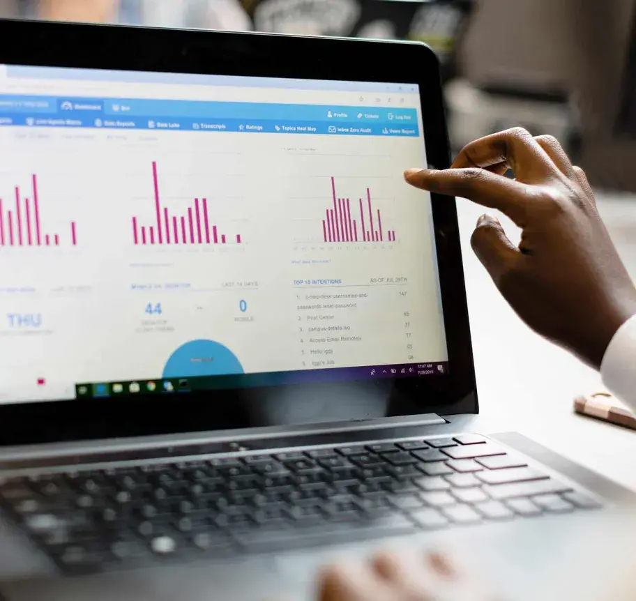 Laptop showing data graphs