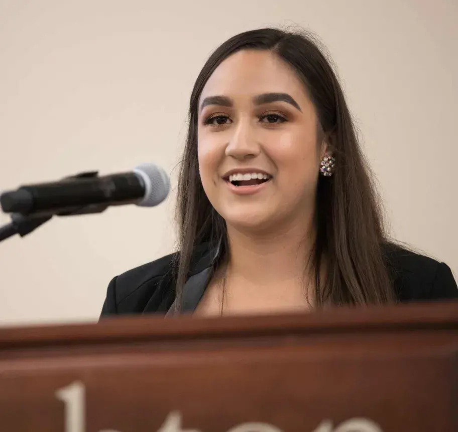 Student giving speech