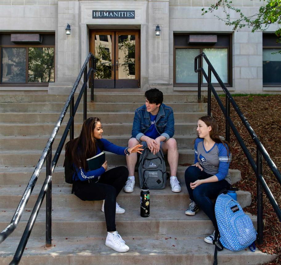 Students outdoors on Creighton campus
