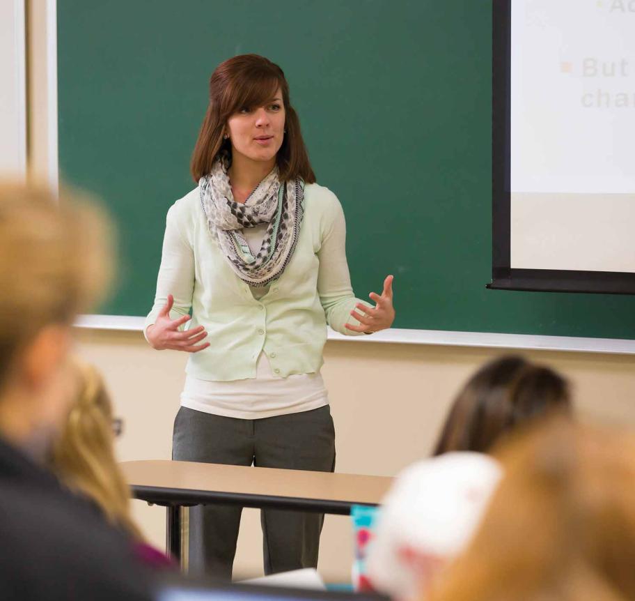 Faculty teaching students in classroom
