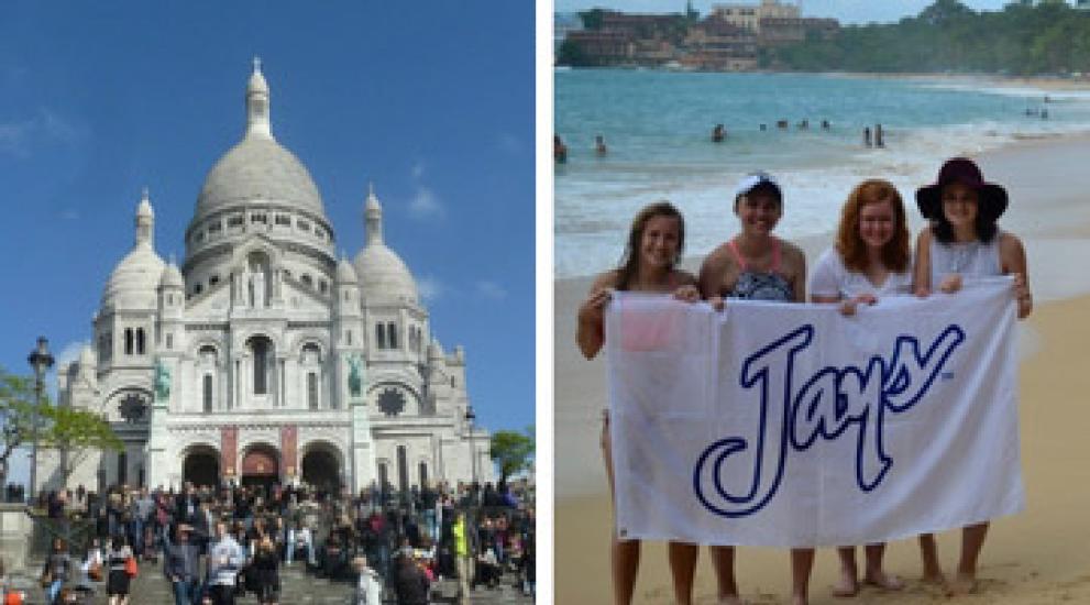 Collage of students in study abroad locations
