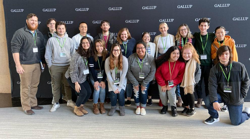 Group photo of students visiting Gallup