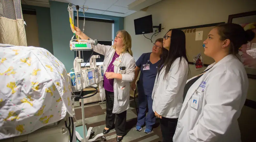 Instructor demostrating IV