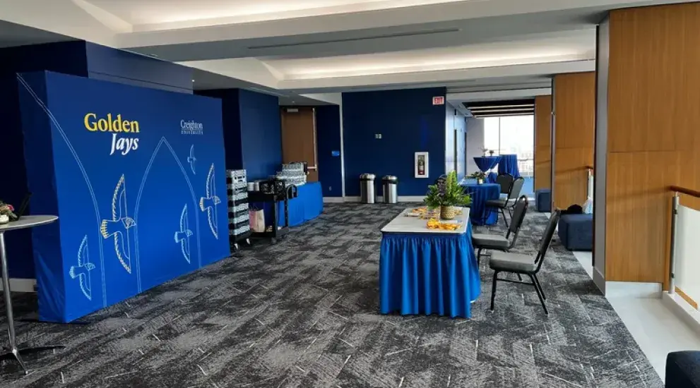 Foyer with small table and chairs.
