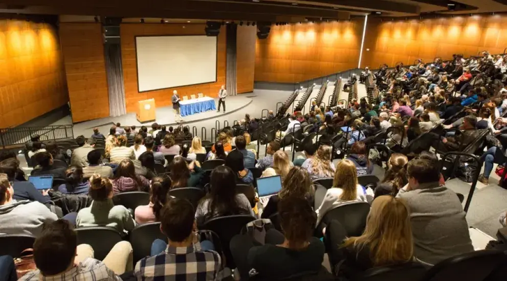 Audience in auditorium.
