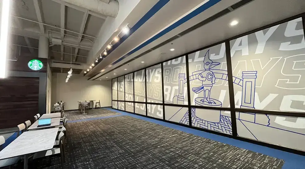 Long hallway in Mutual of Omaha Ballroom.