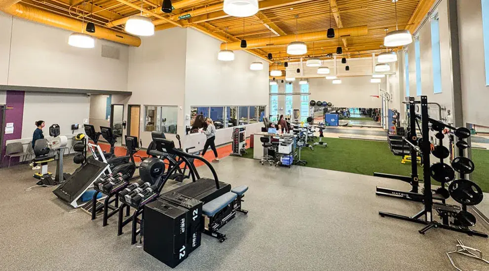 Physical Therapy interior shot of PT equipment.