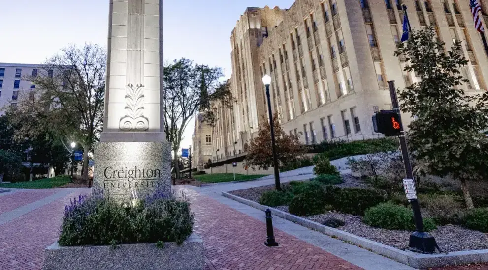 Creighton mall in early morning lighting.