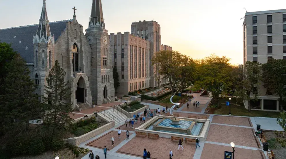 Drone shot of campus