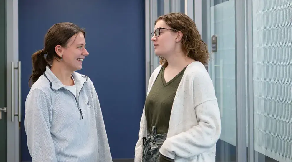 Conversation in the Career Center at Creighton.