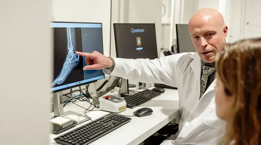 Doctor reading x-ray