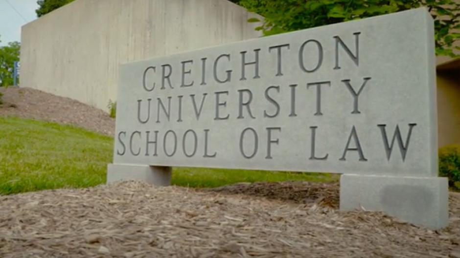 Creighton School of Law signage