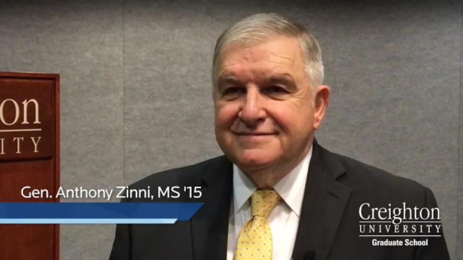 Video thumbnail featuring Gen. Anthony Zinni, MS '15