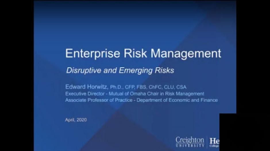 Video thumbnail featuring a presentation slide about disruptive and emerging risks